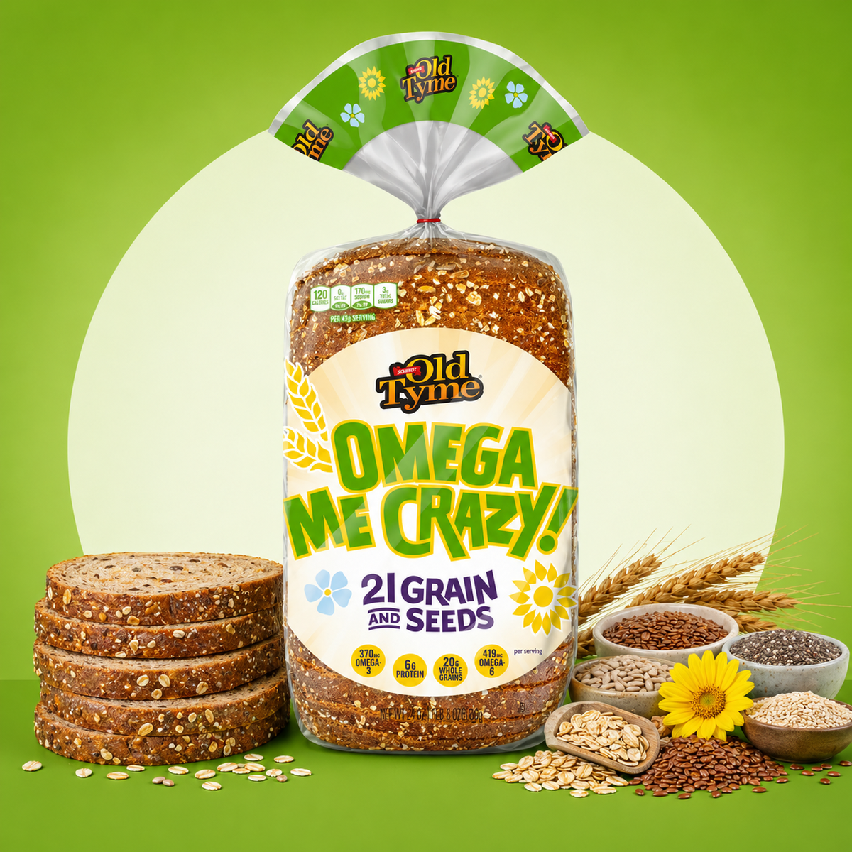 Omega Me Crazy! 21 Grain & Seeds Bread