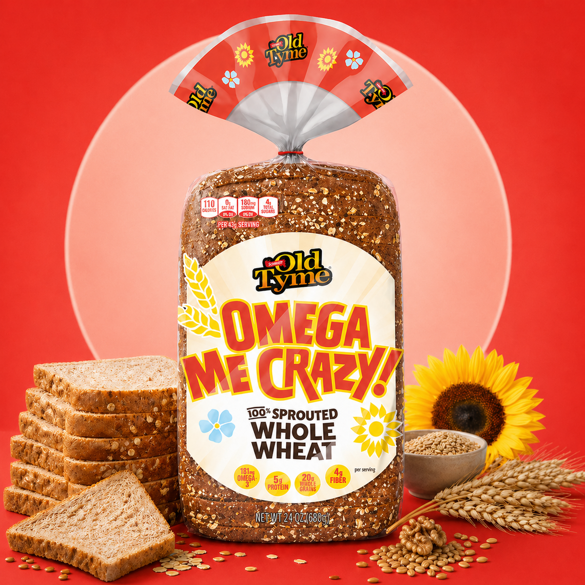 Omega Me Crazy! 100% Sprouted Whole Wheat